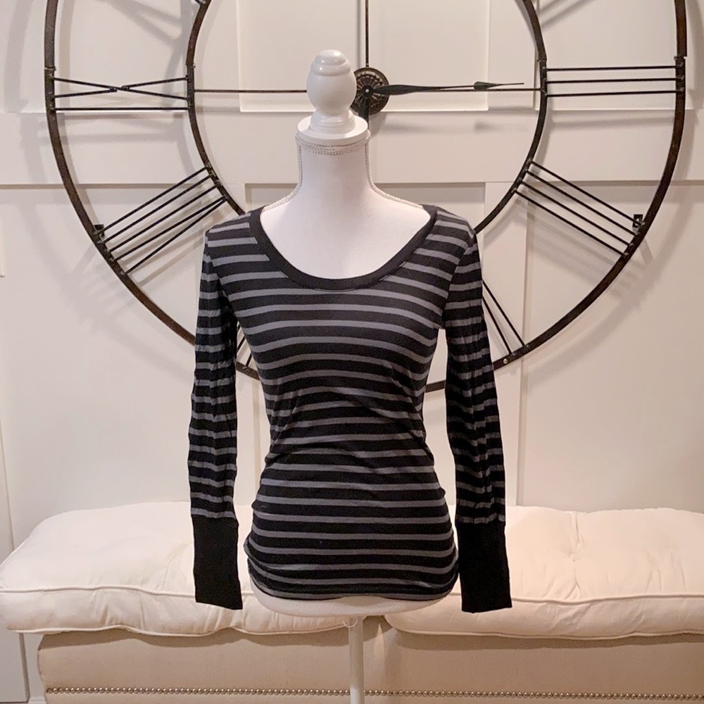 Grey and Black Long Sleeved Shirt